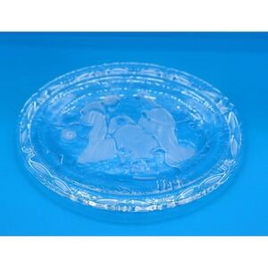 Vntg Mikasa Holy Family Christmas Oval Nativity Glass‎ Tray 9"